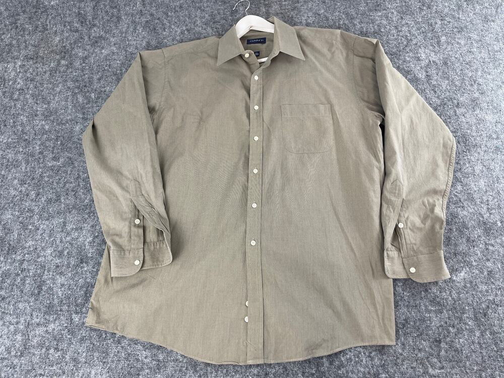 Gant Dress Shirt Mens 16.5 34 35 Green Button Up Long Sleeve Pinstriped A8